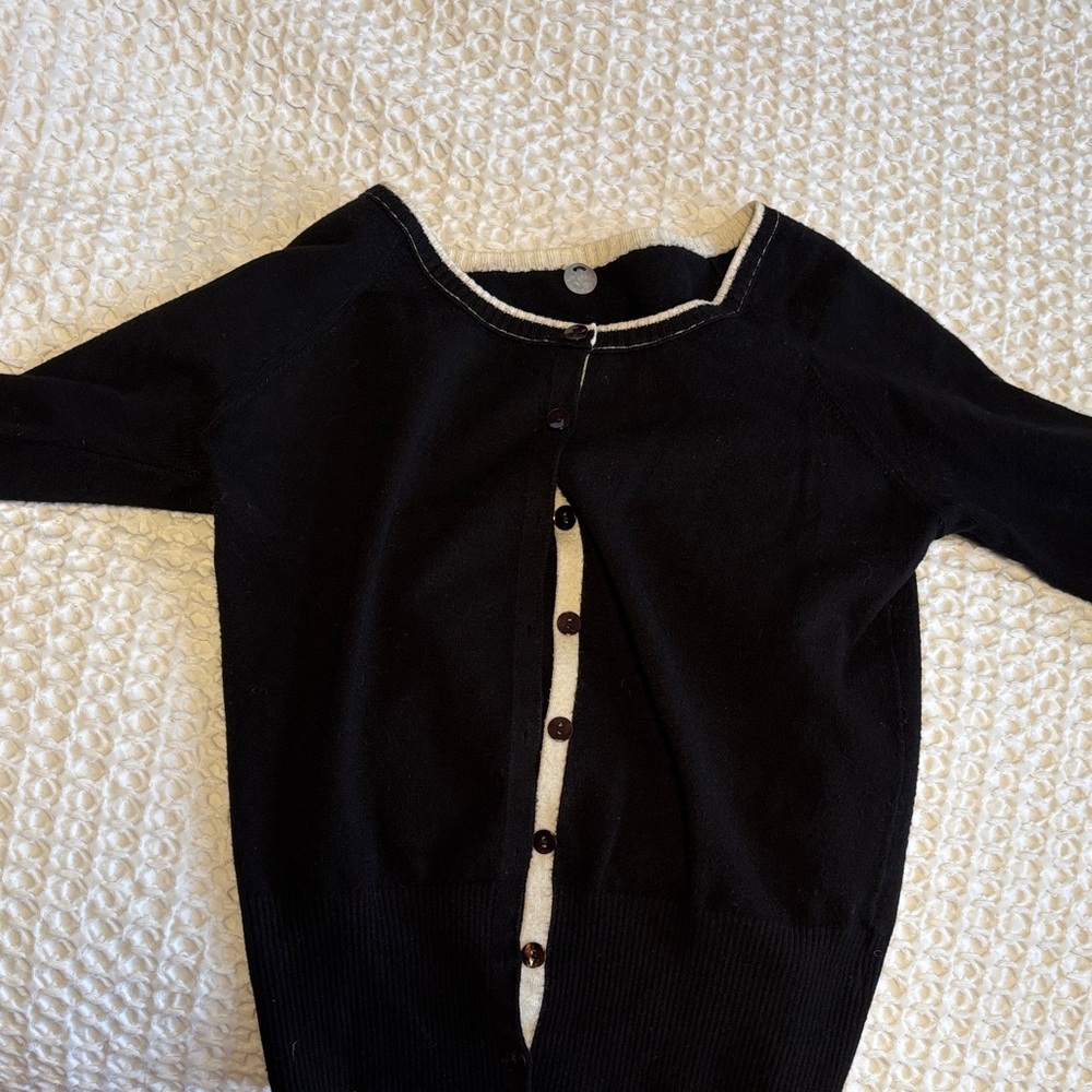 Margaret O’Leary Black Button-Up Women's Sweater